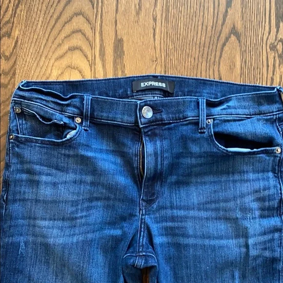 Express Cropped Skinny Mid rise Jeans Sz 14 - Picture 3 of 7